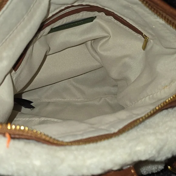 Anthropologie Cream and Brown Tote Bag - Picture 4 of 7